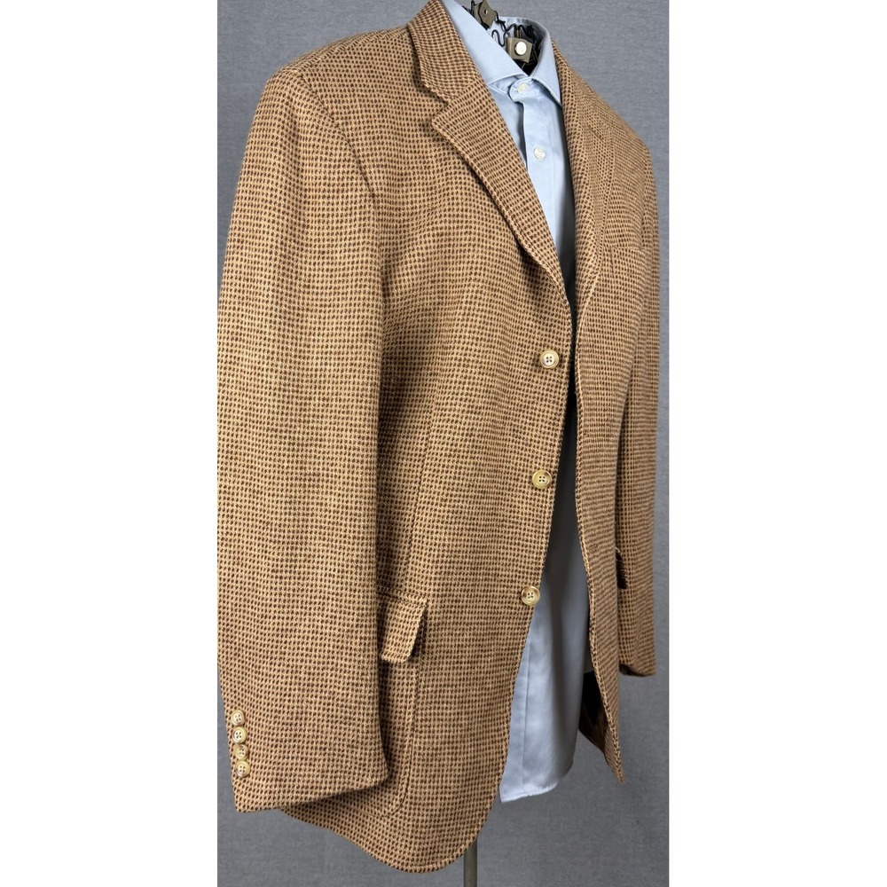 Polo Ralph Lauren Blue Label Mens 41R Virgin Wool Blazer Sport Coat Brown Italy